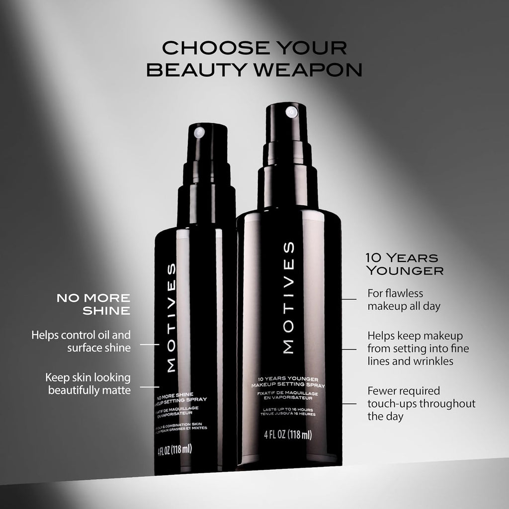 10 Years Younger Makeup Setting Spray - Long-Lasting Hold, Minimizes Slippage, Flawless Finish, Minimizes Pores, Lines, Wrinkles & Scars, Makeup Setting Spray, Oil-Free, 4 Fl. Oz