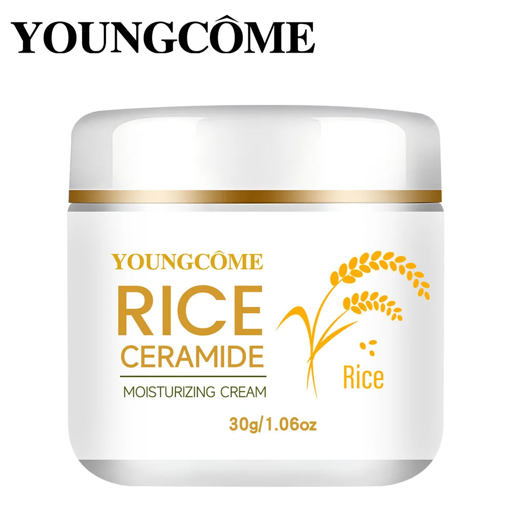 30/60G Rice Cream for Face White Rice Essence Brightening Moisturizing Cream Lightweight Moisturizer Face Cream Smooth Lines