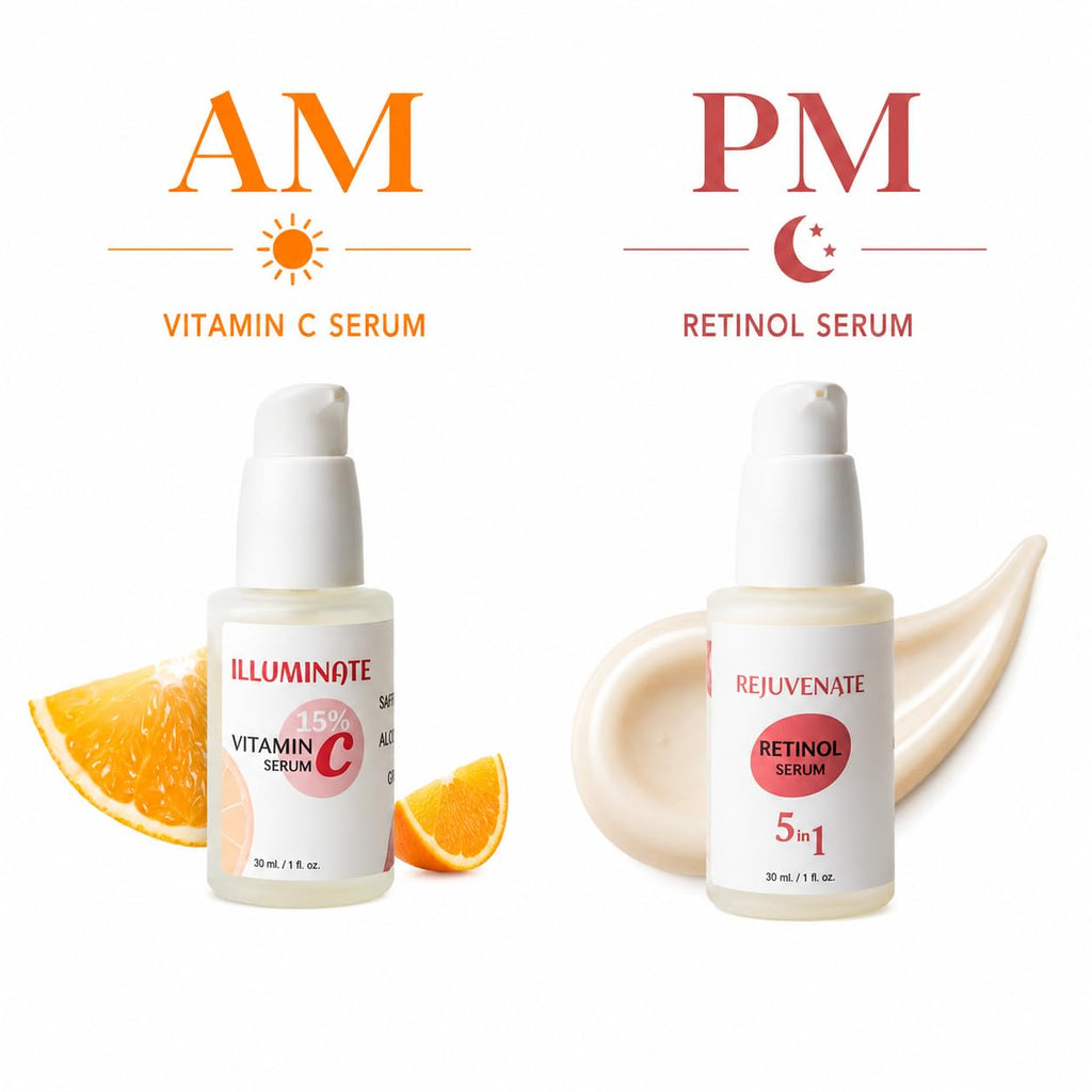 Retinol Anti-Aging Face Serum with Organic Bakuchiol, Organic Turmeric | Niacinamide & Hyaluronic Acid for Fine Lines, Texture & Radiance | 1 Fl Oz