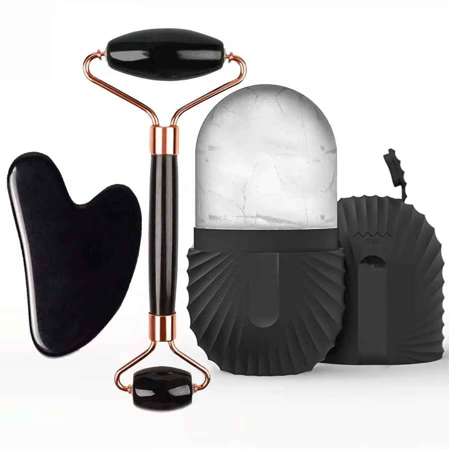 1/2/3Pcs Ice Face Roller Facial Skincare Ice Roller Facial Roller Guasha Face Tool Set Face Massage Roller Lifting Contouring