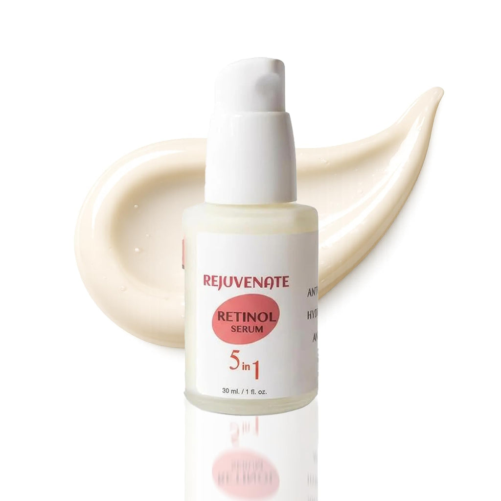 Retinol Anti-Aging Face Serum with Organic Bakuchiol, Organic Turmeric | Niacinamide & Hyaluronic Acid for Fine Lines, Texture & Radiance | 1 Fl Oz