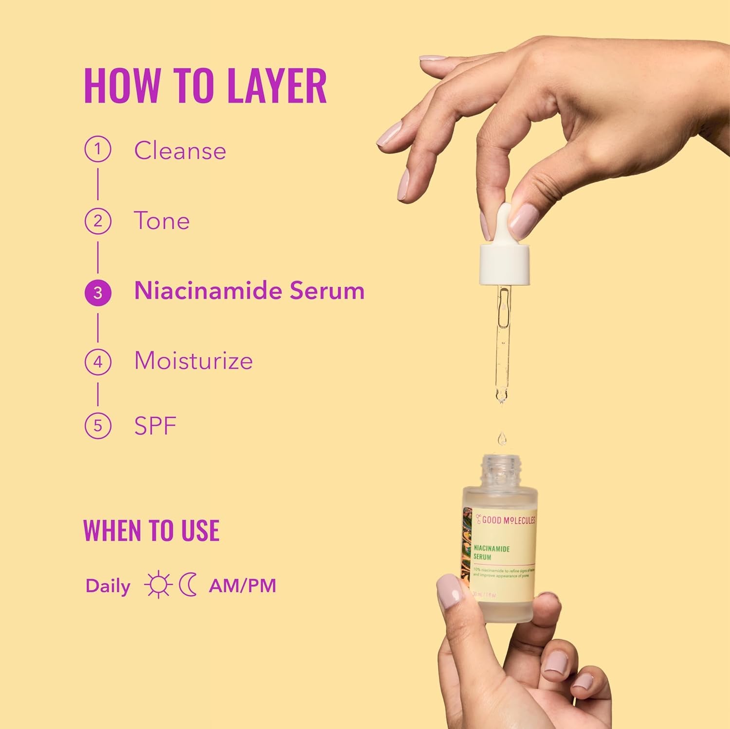 Niacinamide Serum 10%, Pore & Texture Serum, 1 Fl Oz | 10% Niacinamide Serum to Refine Skin Texture and Minimize the Look of Pores. Non-Comedogenic.