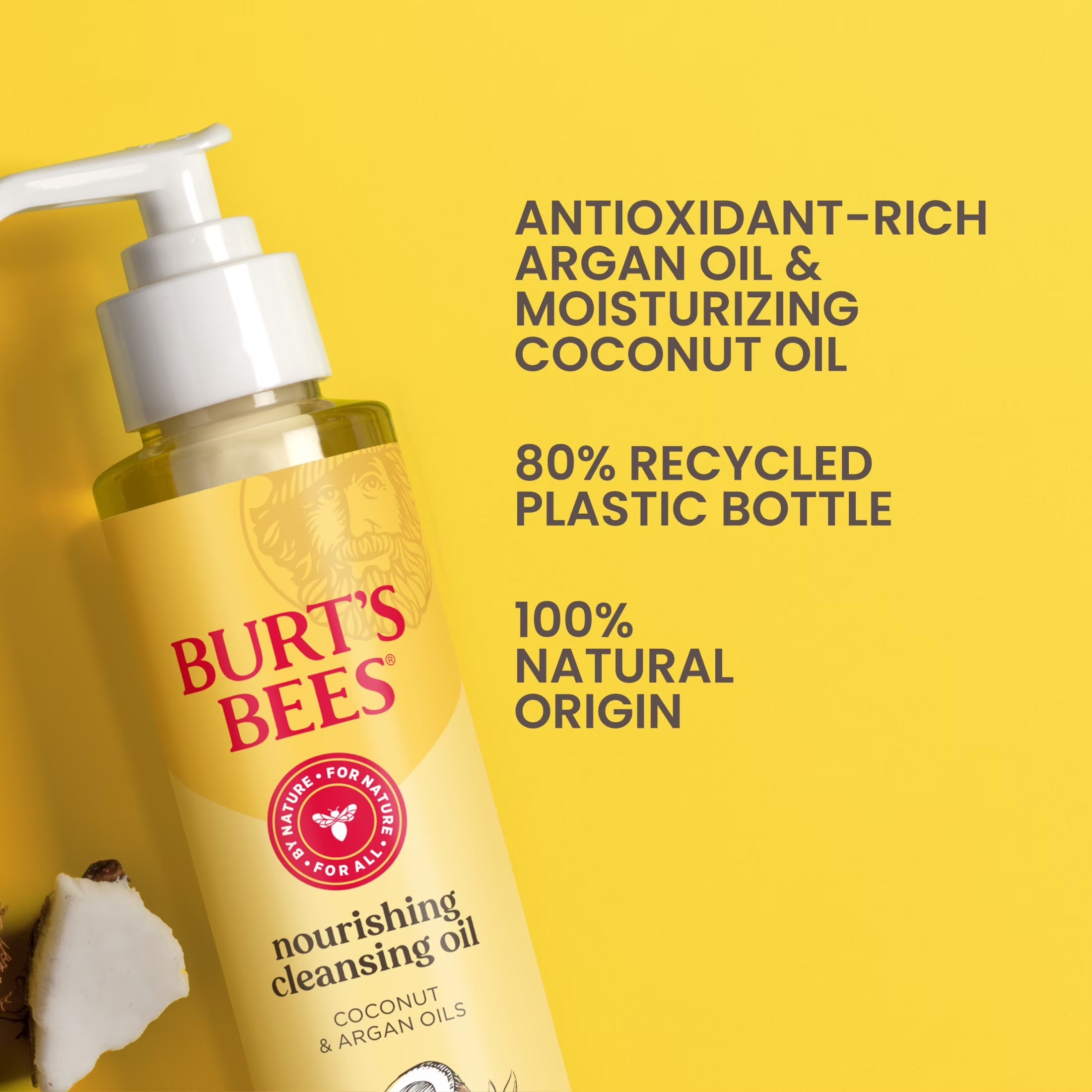 Nourishing Cleansing Oil Face Wash with Coconut and Argan Oils, 6 Fl Oz