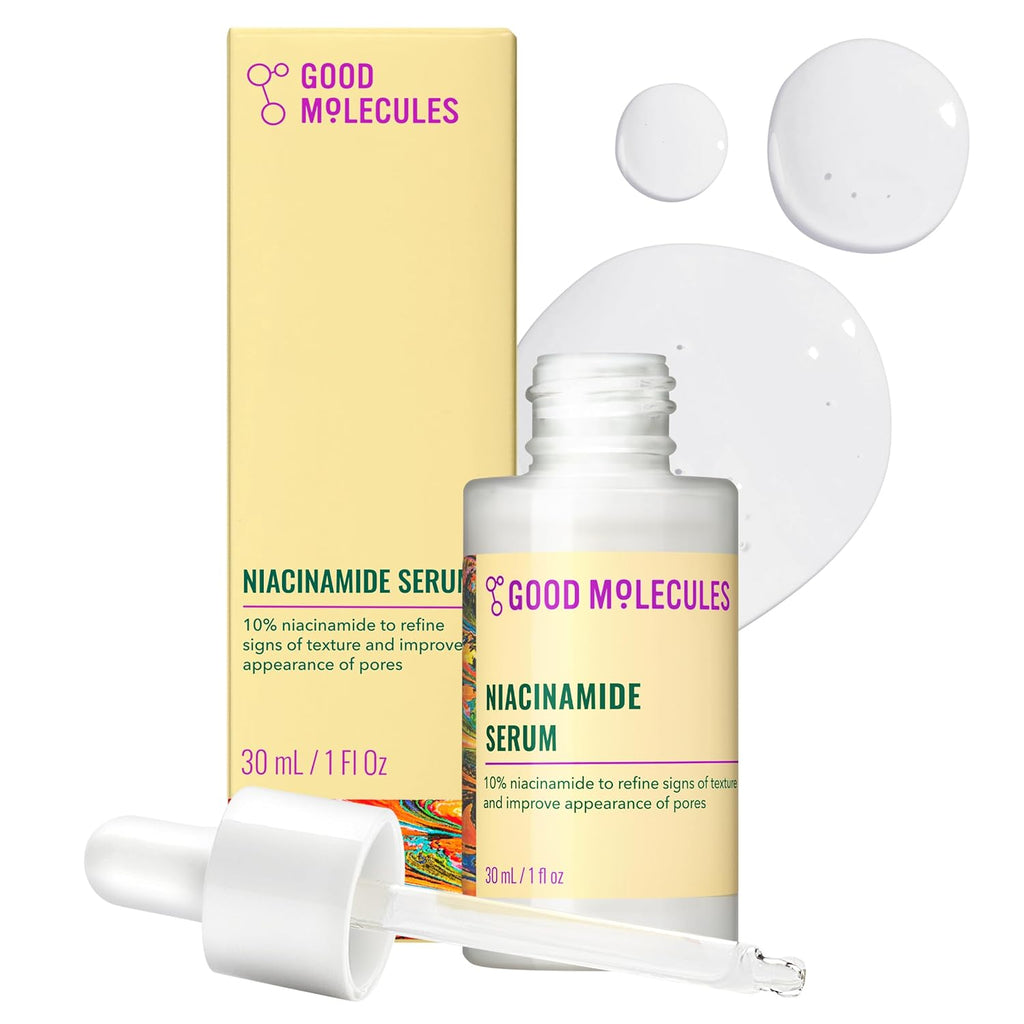 Niacinamide Serum 10%, Pore & Texture Serum, 1 Fl Oz | 10% Niacinamide Serum to Refine Skin Texture and Minimize the Look of Pores. Non-Comedogenic.