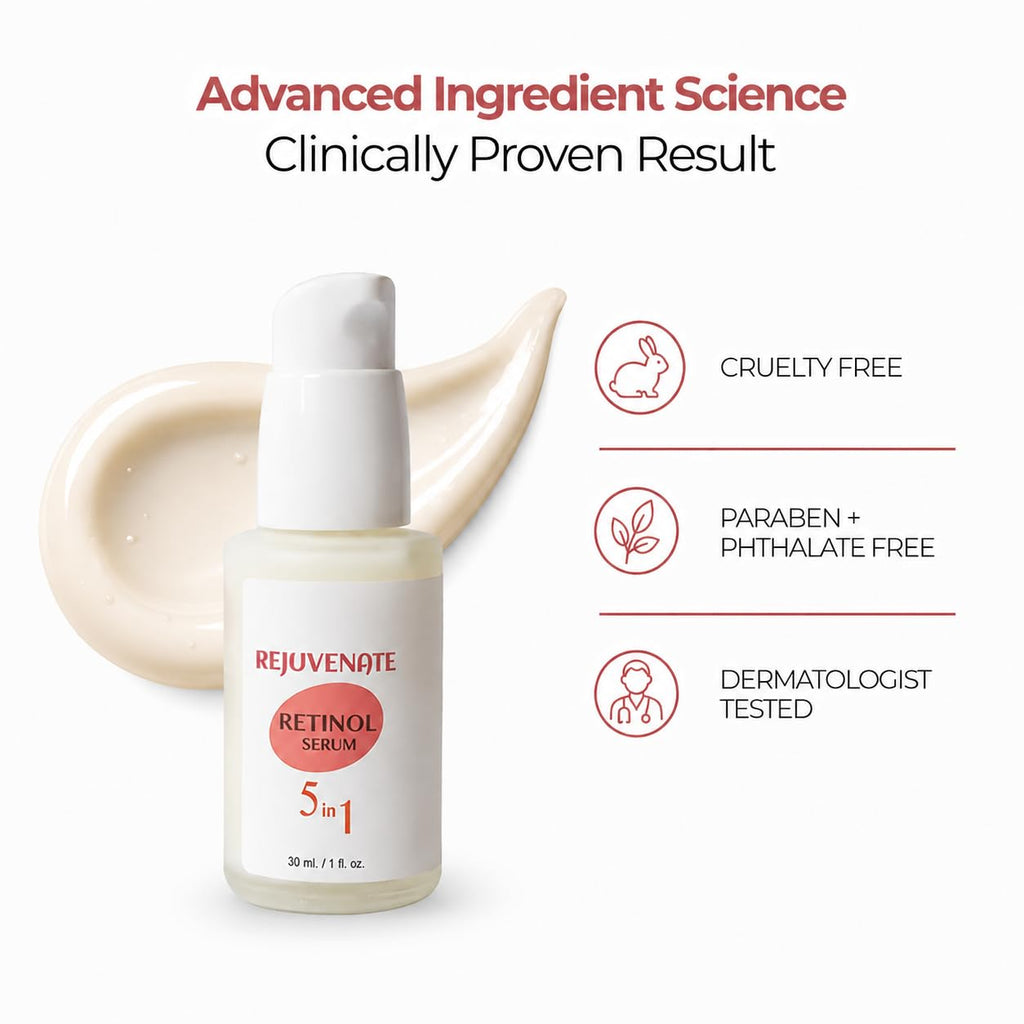 Retinol Anti-Aging Face Serum with Organic Bakuchiol, Organic Turmeric | Niacinamide & Hyaluronic Acid for Fine Lines, Texture & Radiance | 1 Fl Oz