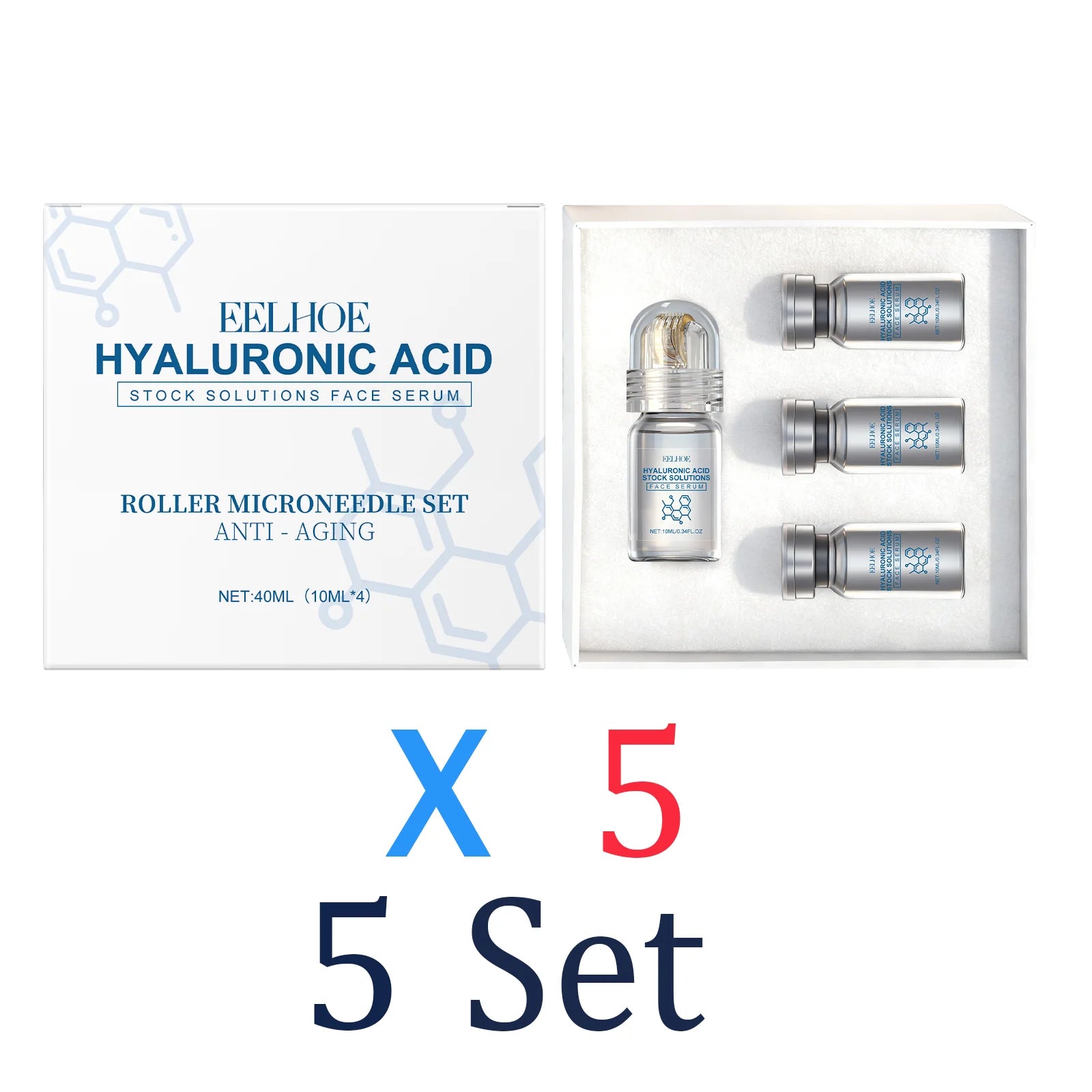 EELHOE Hyaluronic Acid Face Serum – Deep Hydration & Skin Repair Roller Essence Set