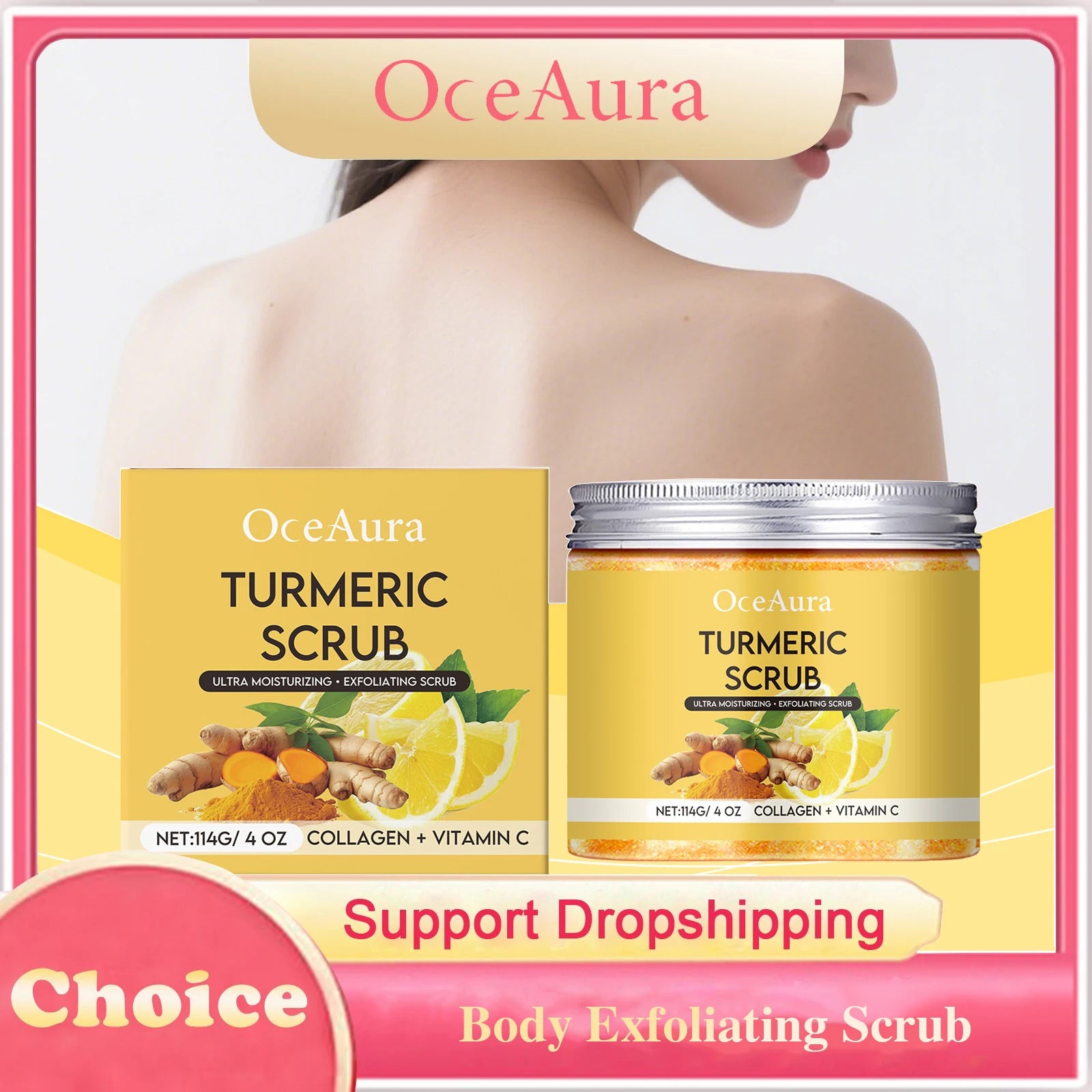 Turmeric Exfoliating Body Scrub – Deep Cleansing & Smoothing Body Polish for Radiant Skin