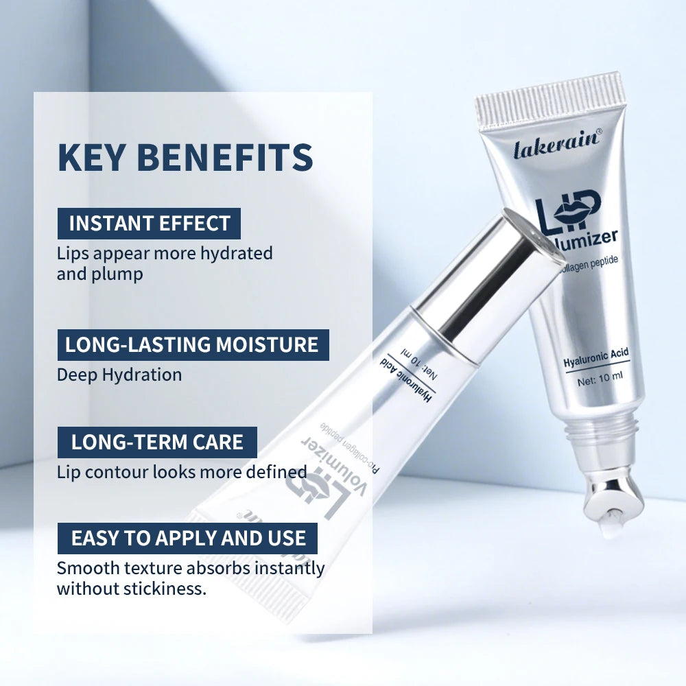 Lakerain Lip Volumizer – Hyaluronic Acid & Pro-Collagen Peptide Lip Plumper (10ml)