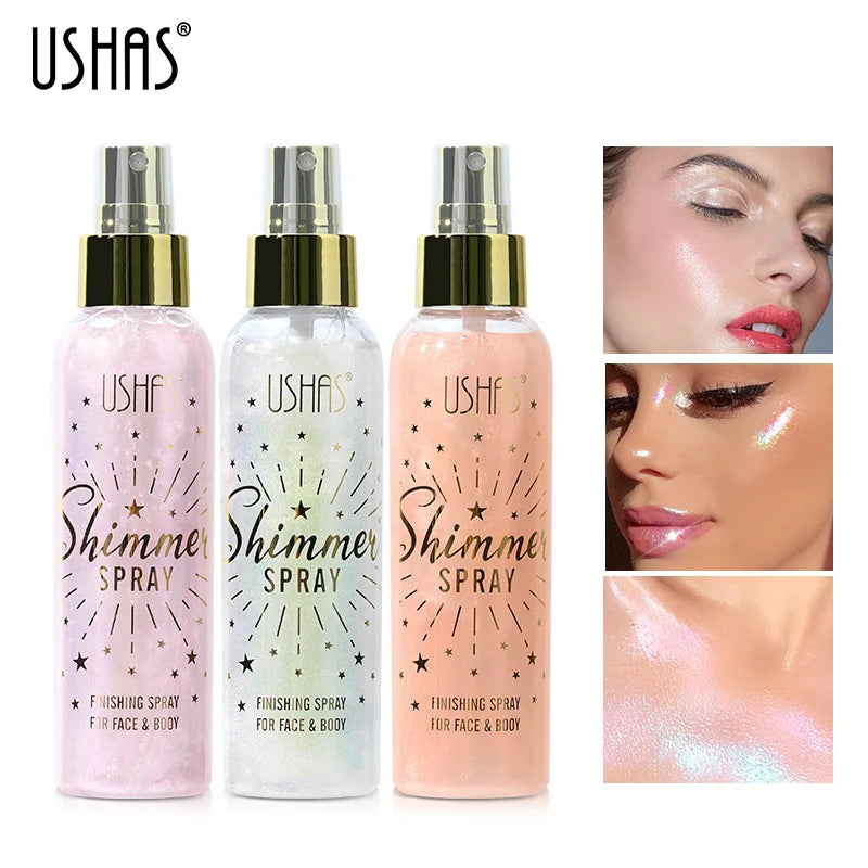 USHAS Body Glitter Spray – Lightweight Shimmer for Face & Body
