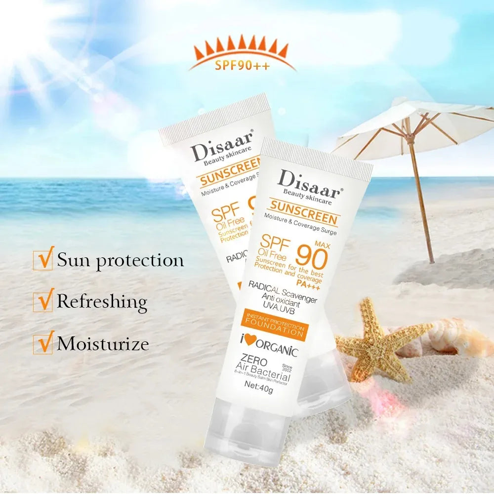 SPF 90+ Waterproof Sunscreen – Broad Spectrum UV Protection for Face & Body | Lightweight Sunblock Cream