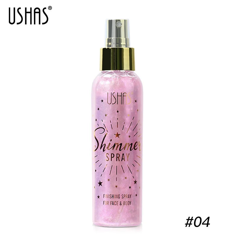 USHAS Body Glitter Spray – Lightweight Shimmer for Face & Body