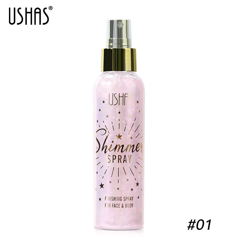 USHAS Body Glitter Spray – Lightweight Shimmer for Face & Body