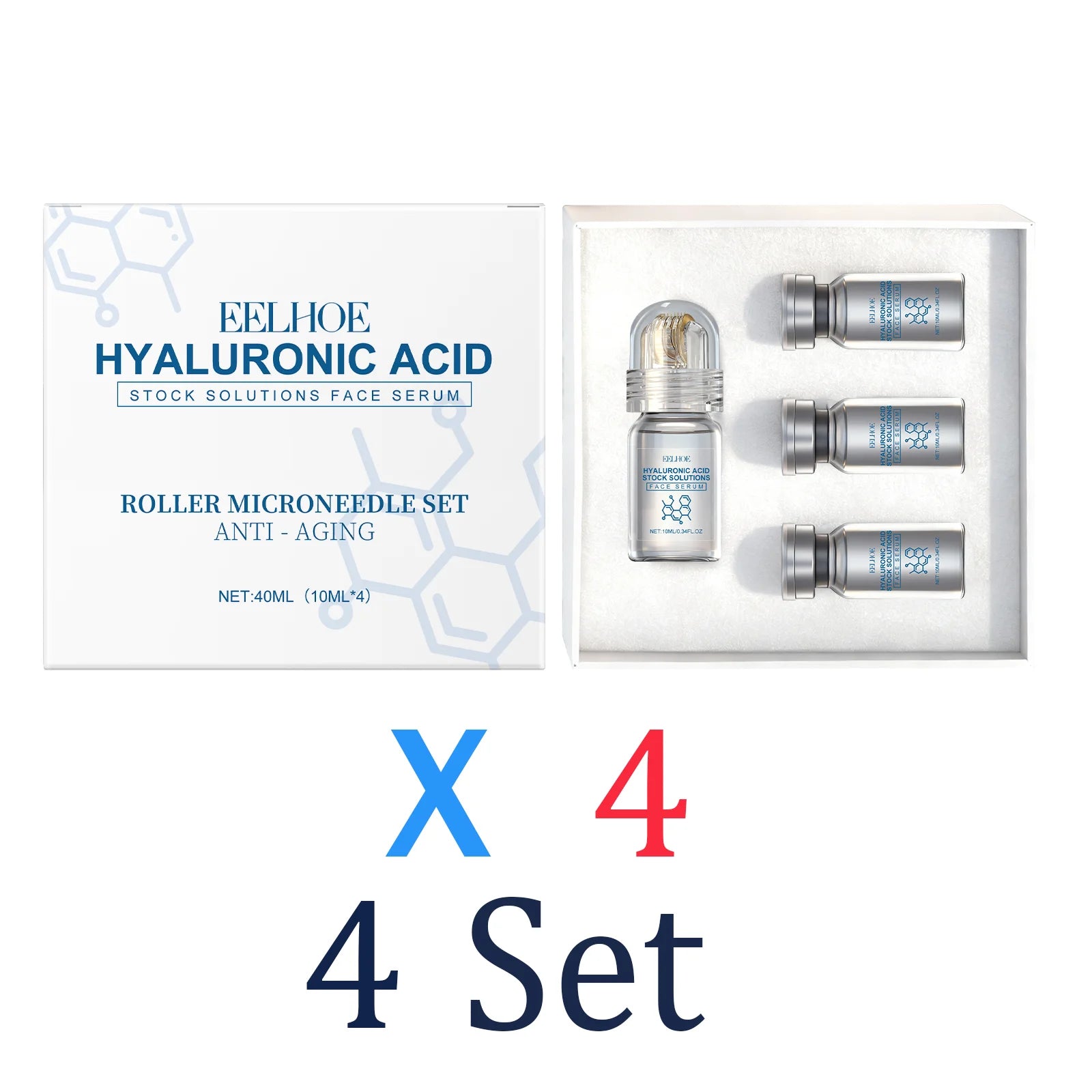 EELHOE Hyaluronic Acid Face Serum – Deep Hydration & Skin Repair Roller Essence Set