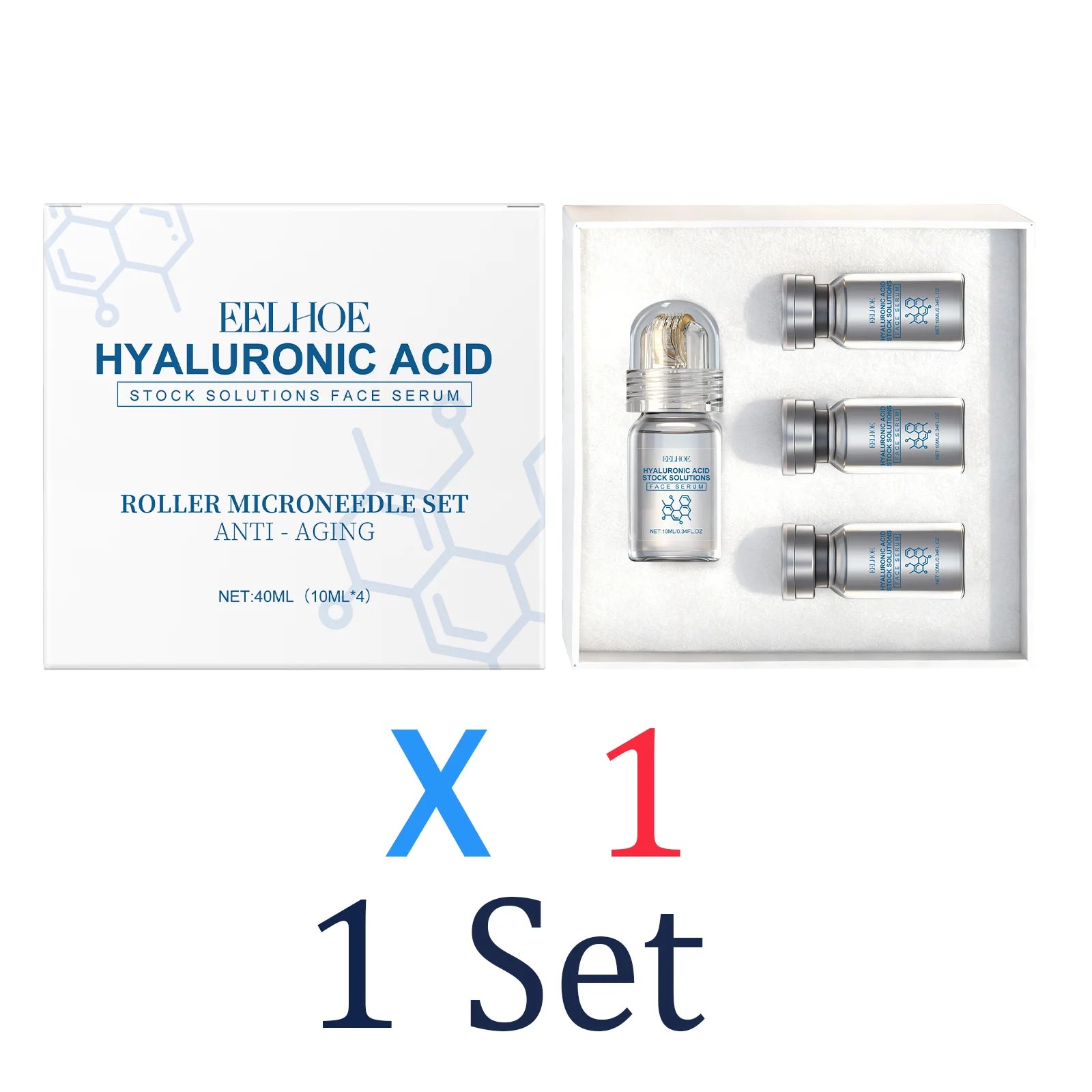 EELHOE Hyaluronic Acid Face Serum – Deep Hydration & Skin Repair Roller Essence Set