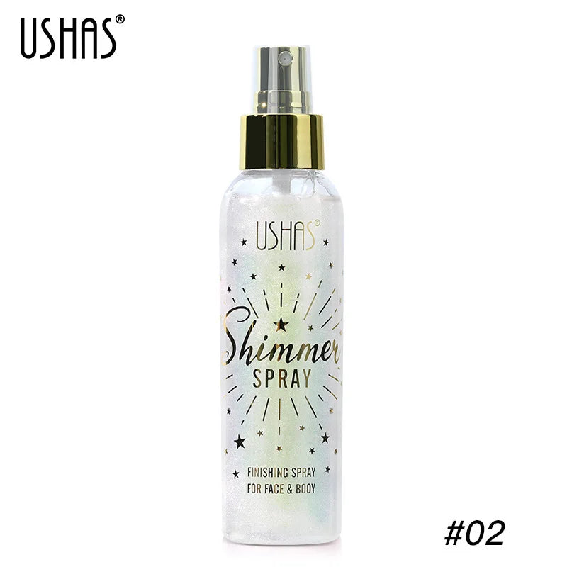 USHAS Body Glitter Spray – Lightweight Shimmer for Face & Body