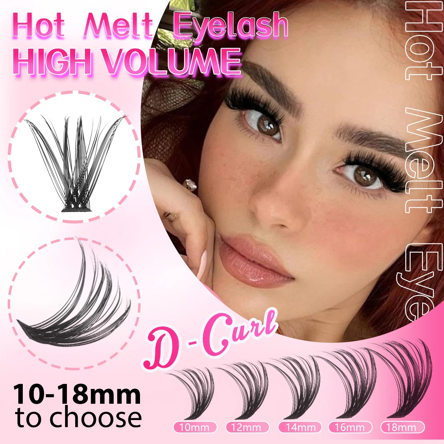 DIY Individual Cluster Lashes Kit – 30D/40D/50D Wispy Eyelash Extension Set with Bond & Seal