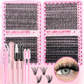 DIY Individual Cluster Lashes Kit – 30D/40D/50D Wispy Eyelash Extension Set with Bond & Seal