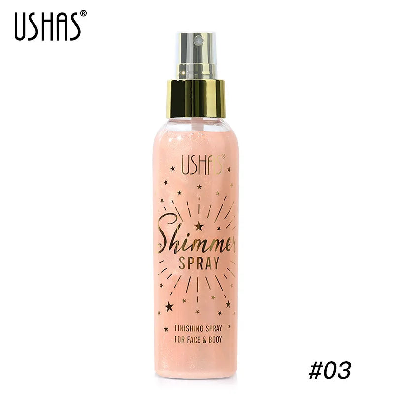 USHAS Body Glitter Spray – Lightweight Shimmer for Face & Body
