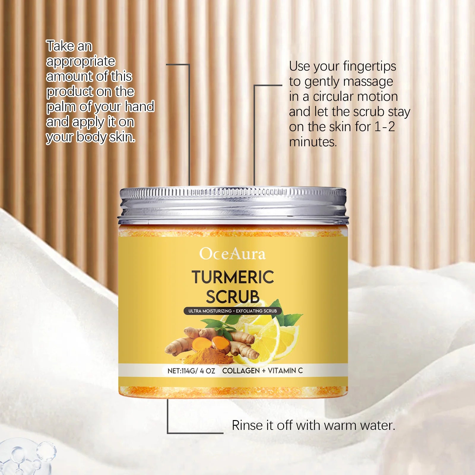 Turmeric Exfoliating Body Scrub – Deep Cleansing & Smoothing Body Polish for Radiant Skin