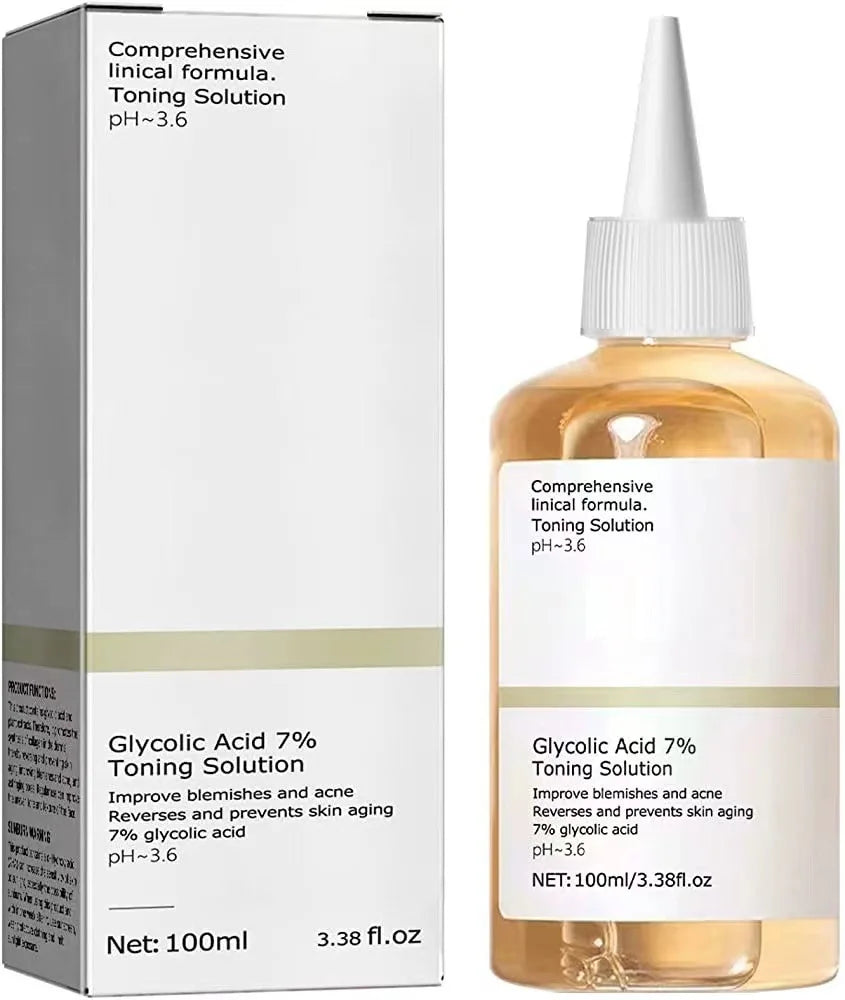 Glycolic Acid 7% Toning Solution – Exfoliating Toner for Smoother, Brighter & Clearer-Looking Skin | 100ml