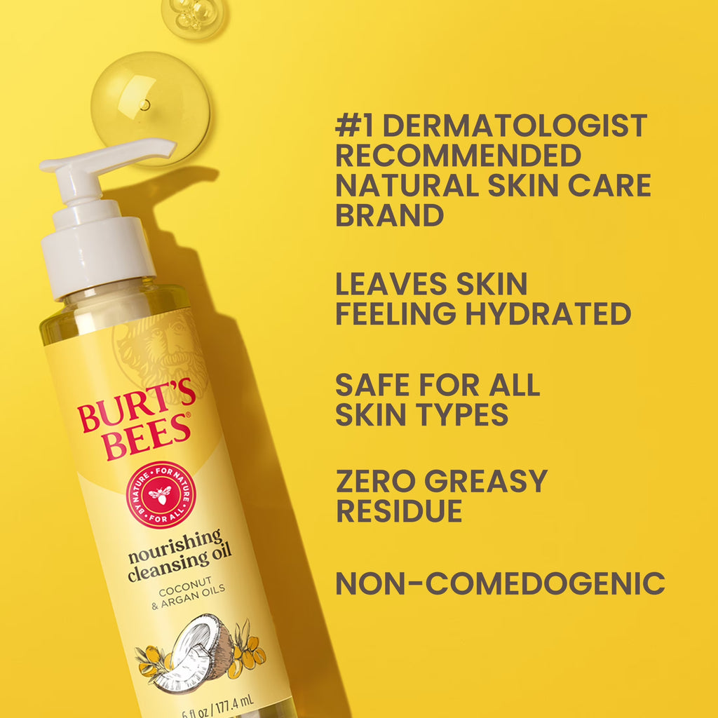 Nourishing Cleansing Oil Face Wash with Coconut and Argan Oils, 6 Fl Oz