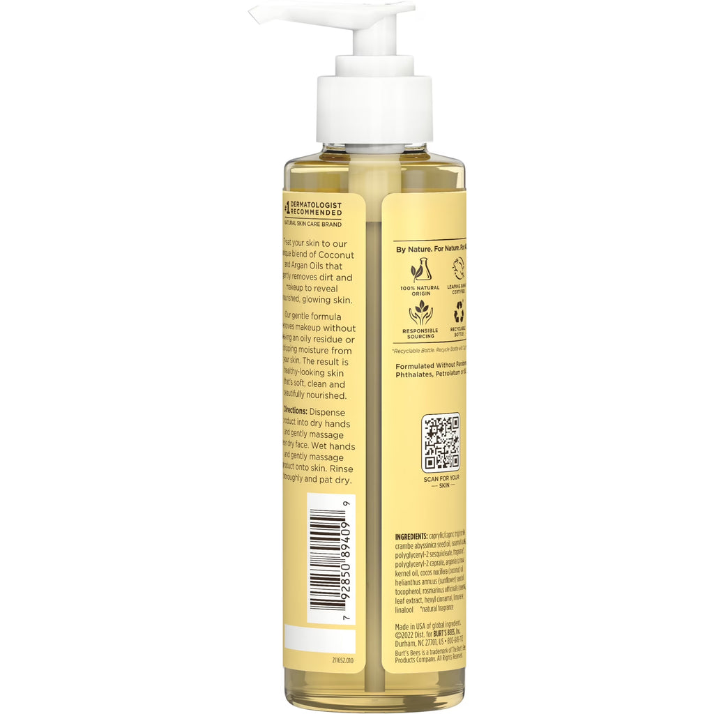 Nourishing Cleansing Oil Face Wash with Coconut and Argan Oils, 6 Fl Oz